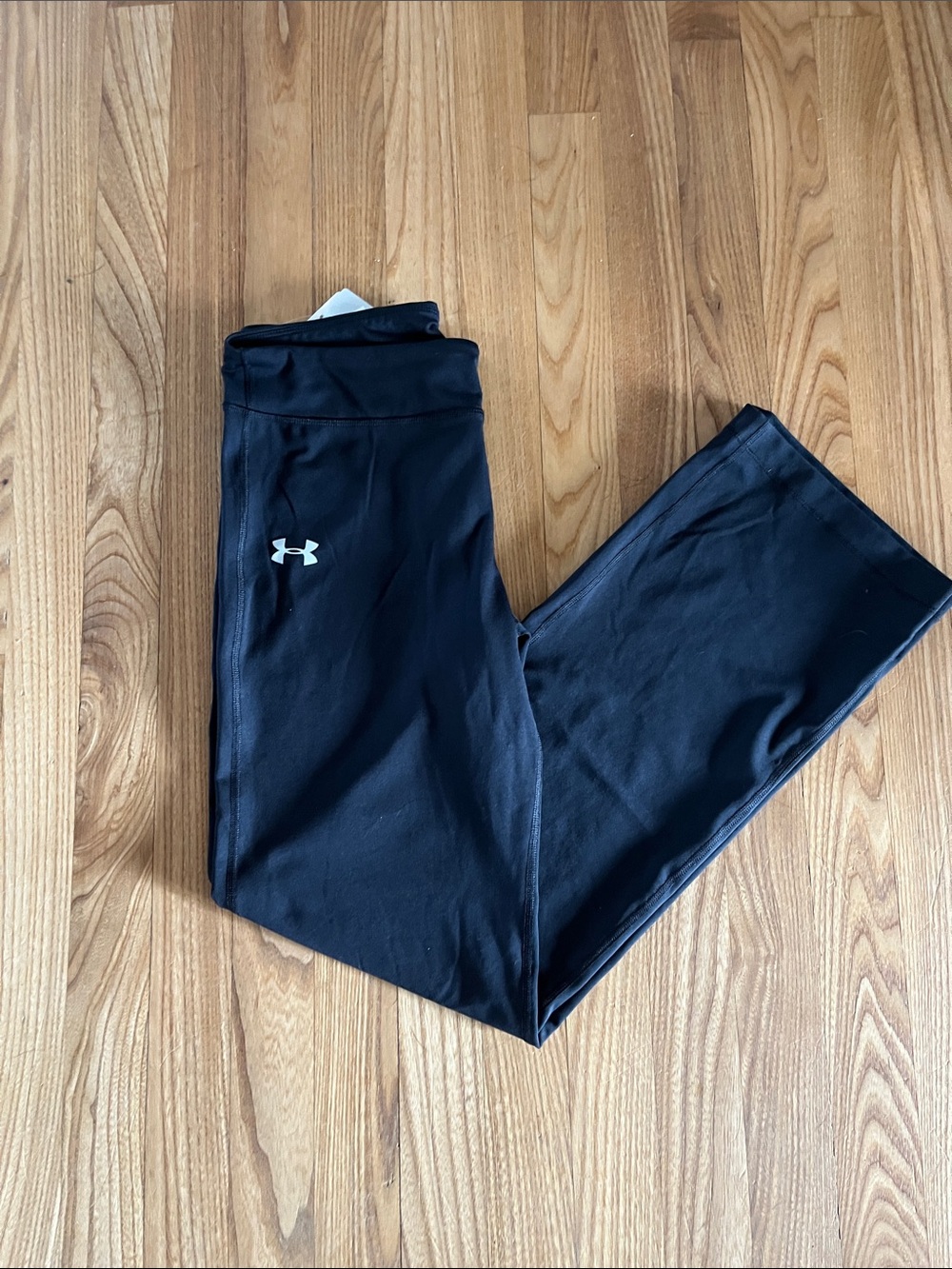 Under Armour Black Performance Leggings with Logo youth Lg NWT